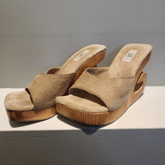 Vintage Tan Open toe clogs - Picture 1 of 4